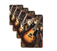 Music Guitar Car Air Fresheners Cards Set of 4 Pieces Personalized Car Fresheners Gifts for Men Women Auto Aromatherapy Tablets Hanging Scented Cards for Wardrobe Bathroom