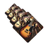 Music Guitar Car Air Fresheners Cards Set of 4 Pieces Personalized Car Fresheners Gifts for Men Women Auto Aromatherapy Tablets Hanging Scented Cards for Wardrobe Bathroom