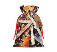 Music Guitar Gift Bag with Handles and tag, Holiday Decoration, for Christmas, Birthday, Wedding - (S)