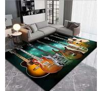 Music Guitar Instrument 3D Printed Carpet Living Room Bedroom Area Rug Home Room Non-Slip Yoga Floor Mat Birthday Gift 120 X 160 Cm - Polyester Soft Touch Easy Clean -9A4A0F9T6Q9O2