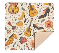 Music Guitar Shoes Baby Play Mat 50" x 50", Playmat for Playpen, Thicken Soft Padding Foam Crawling Mat for Babies Toddlers Infants