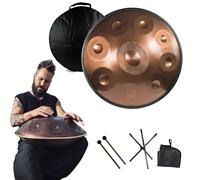 Music Handpan 22 In, 432Hz/440Hz D Minor 9/10/12 Notes Handpan Drums, Steel Hand Pan Percussion Instruments With Storage Bag, Mallet, Braid, Stand for Children, Adults(Gold,432HZ/12Note)
