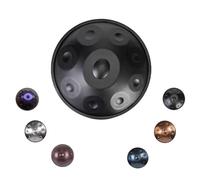 Music Handpan Drum For Adults, 22 Inches In D Minor Steel Hand Pan Percussion Instruments, 432Hz/440Hz Handpan Drum Sets, For Meditation Yoga Sound Healing(Black,440HZ/10Note)