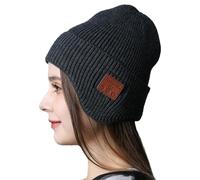 Music Hats - Wireless Rechargeable Beanie Headgear, Knit Hat, Built in Speakers for Women Men Teens Friends Winter Sports Hiking Travel Daily Commuting Indoor Home, Outdoor Headwear, Black