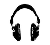 Music Headphones Wall Decals Head Phones Rock Pop Wall Sticker Music Studio Funny-L-58x72cm-Black