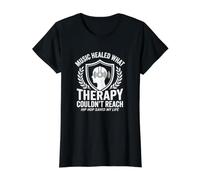 Music Healed What Therapy Couldn't Reach Hip Hop Old School Value Graphic T-Shirt, Women, Black, L