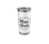 Music Heals Inspiring Melody Notes Circle Stainless Steel Insulated Tumbler