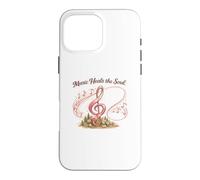 Music Heals the Soul Pink Ribbon Breast Cancer Shirt Case for iPhone 16 Pro Max