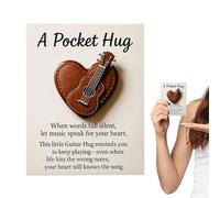 Music Hug - Acrylic 2D Material | 6x5.58cm Portable Heart Shaped Guitar Pocket 30g Inspirational Keepsake For Guitarists Music Lovers Friends Family Birthday Gift Use