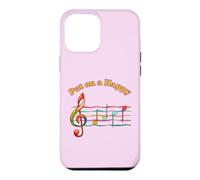 Music Humor Put on a Happy Face Treble Notes Funny Musician Case for iPhone 12 Pro Max