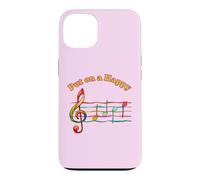 Music Humor Put on a Happy Face Treble Notes Funny Musician Case for iPhone 13