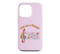 Music Humor Put on a Happy Face Treble Notes Funny Musician Case for iPhone 13 Pro