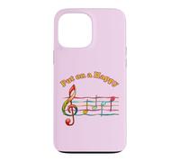 Music Humor Put on a Happy Face Treble Notes Funny Musician Case for iPhone 13 Pro Max
