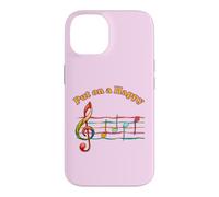 Music Humor Put on a Happy Face Treble Notes Funny Musician Case for iPhone 14