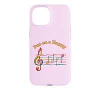 Music Humor Put on a Happy Face Treble Notes Funny Musician Case for iPhone 15