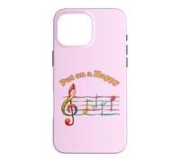 Music Humor Put on a Happy Face Treble Notes Funny Musician Case for iPhone 16 Pro Max