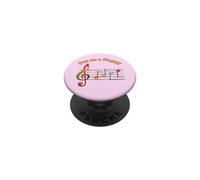 Music Humor Put on a Happy Face Treble Notes Funny Musician PopSockets Adhesive PopGrip