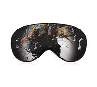 Music Image Eye Mask, Side Sleeping Mask Light Blindfold Sleeping Mask Nose Pad and Elastic Band for Children Women and Men