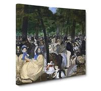 Music In The Tuileries Gardens by Edouard Manet Canvas Print | Gallery Wrapped 30mm Frame Wall Art | 14x14 inches | Ready to Hang | Classic Music Picture | Living Room Bedroom Lounge Office
