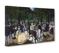 Music In The Tuileries Gardens By Edouard Manet Canvas Print | Gallery Wrapped 30mm Frame Wall Art | 30x20 inches | Ready to Hang | Classic Music Picture | Living Room Bedroom Lounge Office