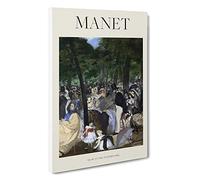 Music in The Tuileries Gardens Edouard Manet Canvas Print | Gallery Wrapped 30mm Frame Wall Art | 30x20 inches | Ready to Hang | Contemporary Music Picture | Living Room Bedroom Lounge Office