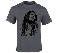 Music Inspired Reggae Men's T-Shirt Smoke Weed Jamaican Ragga Music Xmas Gift Top(Charcoal,XXL)