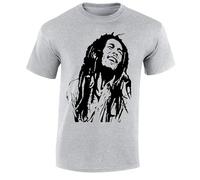 Music Inspired Reggae Men's T-Shirt Smoke Weed Jamaican Ragga Music Xmas Gift Top(Sport Grey,L)
