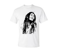 Music Inspired Reggae Men's T-Shirt Smoke Weed Jamaican Ragga Music Xmas Gift Top(White,XL)