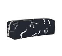 Music Instrument Seamless Pattern Pencil Case Leather Simple Zipper Pencil Bag, Color 8, 21 x 5 x 5.5 cm