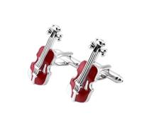 Music Instrument Violin Cufflinks Enamel Red Violin Cuff Links Men's