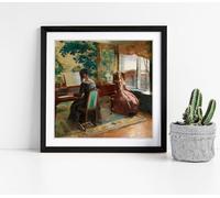 Music Interior by Asta Norregaard Stunning Framed Wall Art Picture Print Square - 45cm wide x 45cm high - Black Frame