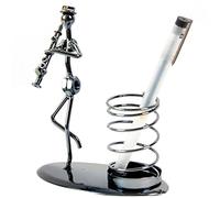 Music Iron Man Art Steel Pen Container Holder Pencil Cup Pot Secretary Desktop Music Decoration Toy Gift (Clarinet)