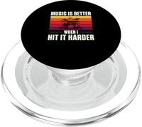 Music Is Better When I Hit Harder Funny Drum Players Drummer PopSockets PopGrip for MagSafe