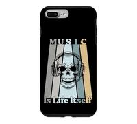 Music Is Life Itself Retro Skull Headphones Case for iPhone 7 Plus/8 Plus