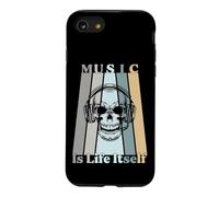 Music Is Life Itself Retro Skull Headphones Case for iPhone SE (2020) / 7/8