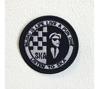 Music is Life Live a Fun One SKA Music Iron Sew on Embroidered Patch