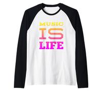 Music is Life Raglan Baseball Tee
