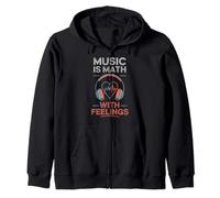 Music Is Math With Feelings Headphones Heartbeat Art Zip Hoodie