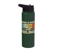 Music is Math with Feelings Lover Musician EDM Music Stainless Steel Insulated Water Bottle