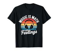 Music is Math with Feelings Music Teacher Retro Sunset T-Shirt