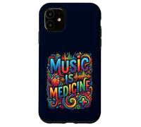 Music Is Medicine Colorful Soundwave Heart Design Case for iPhone 11