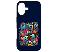 Music Is Medicine Colorful Soundwave Heart Design Case for iPhone 17