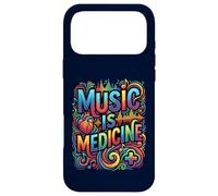 Music Is Medicine Colorful Soundwave Heart Design Case for iPhone 17 Pro Max