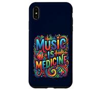 Music Is Medicine Colorful Soundwave Heart Design Case for iPhone XS Max