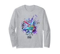 Music Is My DNA Rhythm Graphic Vintage Retro Musician Long Sleeve T-Shirt