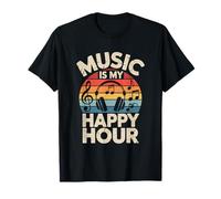 music is my happy hour edm disco musician headphones T-Shirt