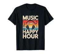 music is my happy hour edm disco musician headphones T-Shirt
