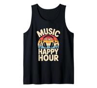 music is my happy hour edm disco musician headphones Tank Top