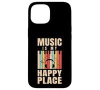 Music Is My Happy Place EDM DJ Music Lover Gift Case for iPhone 15