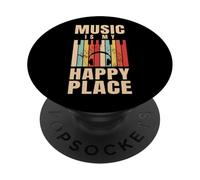Music Is My Happy Place EDM DJ Music Lover Gift PopSockets Adhesive PopGrip